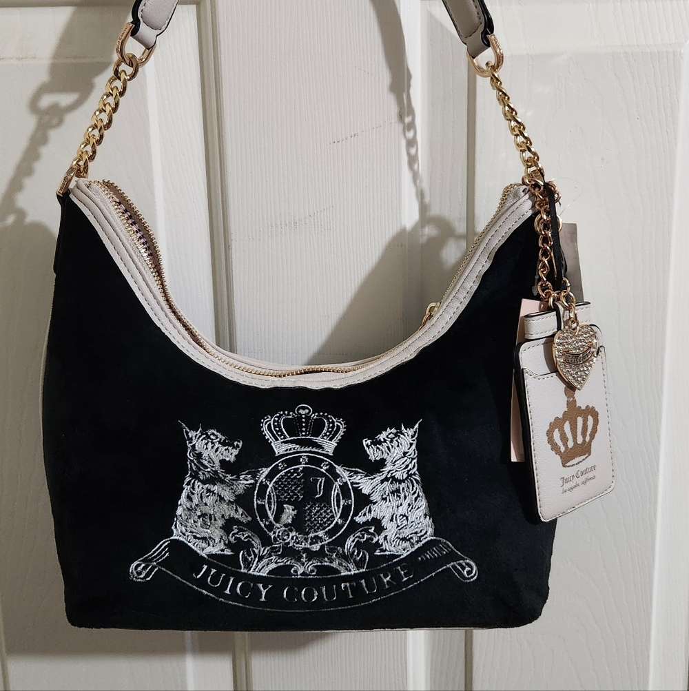 Juicy Couture Black and White Scottie Dogs Hobo Bag NWT